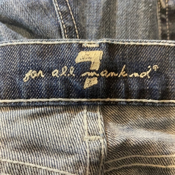 7 For All Mankind 7Fam Low Rise Boot Cut Medium Wash Blue Jeans Size 32 - Picture 15 of 16